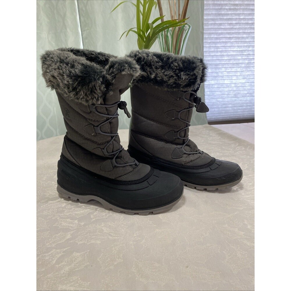 Kamik Women's Momentum 3 Snow Boot Size 6 Black Seam Sealed Waterproof Nylon